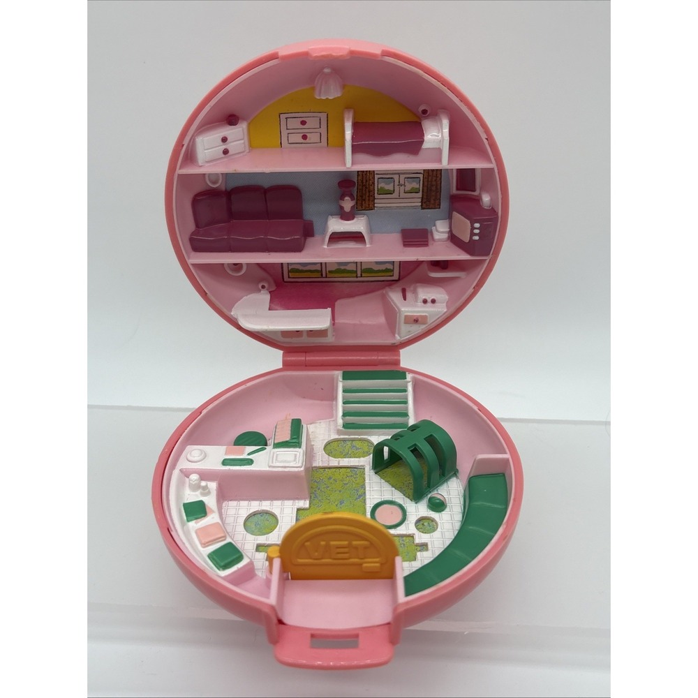 1989 Polly Pocket Animal Hospital Vet Compact Playset NO Figures Bluebird